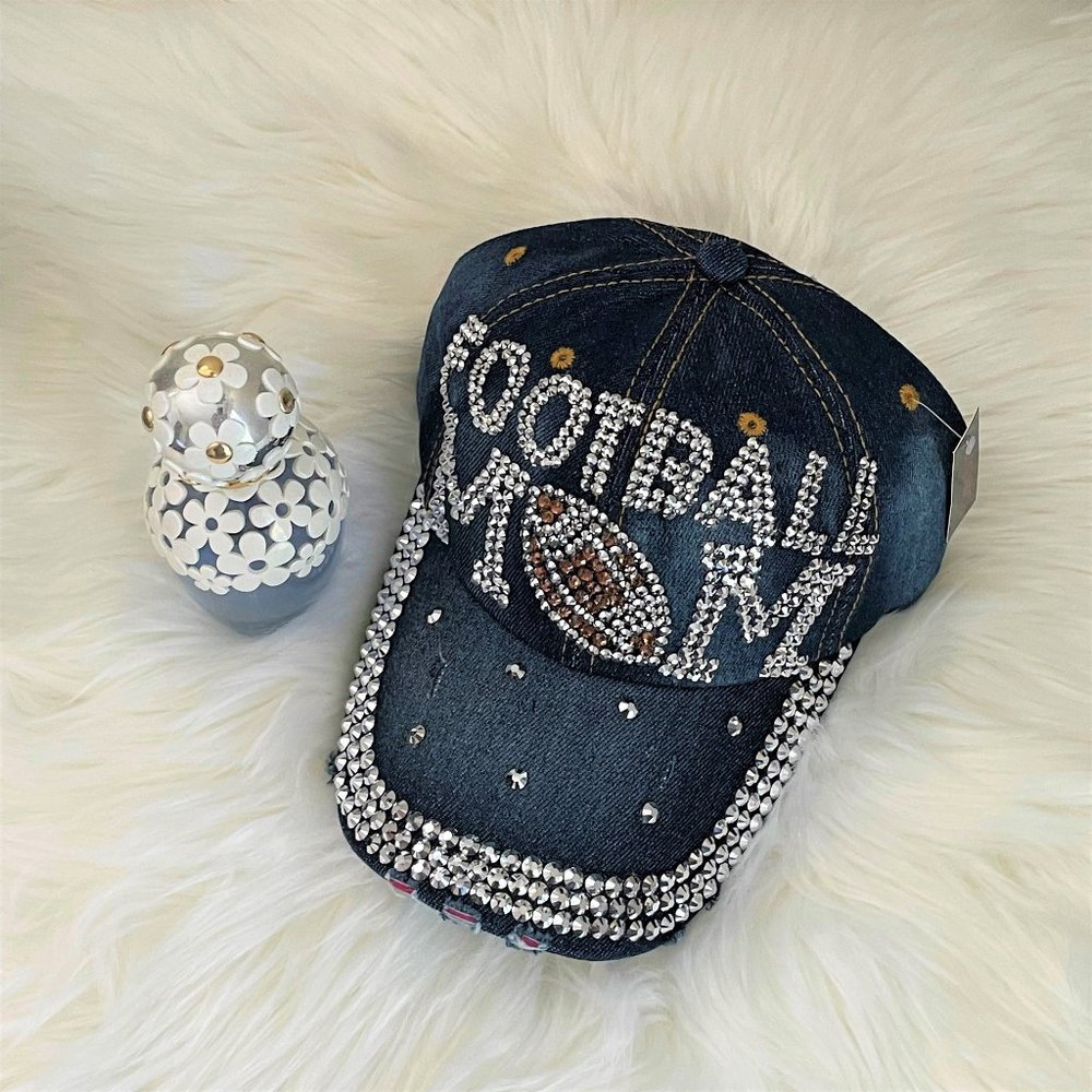 🏈 BLING - FOOTBALL MOM CAP NWT